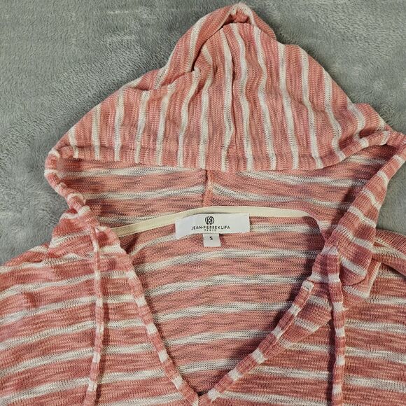 Jean Pierre Klifa Sheer Hoodie Womens Sz Small Pink Coastal Beach Preppy Tunic - Picture 3 of 13